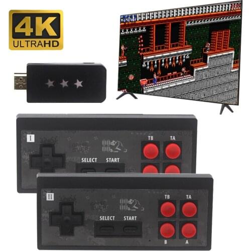 4K Video Game Console Built in 600 Classic Games 8 Bit USB Stick Retro Console 2.4G Wireless Controller HDMI Output Dual Players
