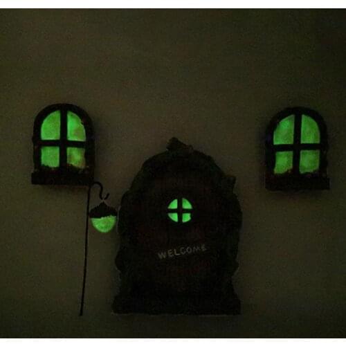 Cute Miniature Fairy Garden Window for Trees Art Garden Sculpture Statues Decor for Kids Room Outdoor