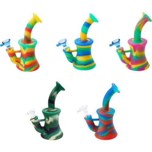 Reusable Silicone Vase Rainbow Colorful Vase Durable Unique Home Room Decor Art Flower Plant Container Office Wedding Bathroom