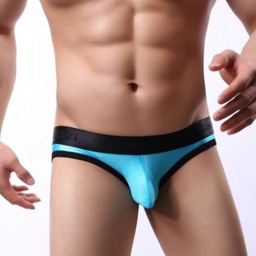 Men Underwear Low Waist Penis Pouch Briefs Sexy Male Briefs Gay Quick Drying Bikini Intimates Homewear Patchwork Stretch Panties