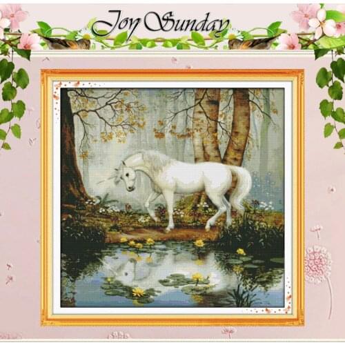 Unicorn Garden Patterns Counted Cross Stitch 11CT printed 14CT Cross Stitch Sets Animals Cross-Stitch Kits Embroidery Needlework