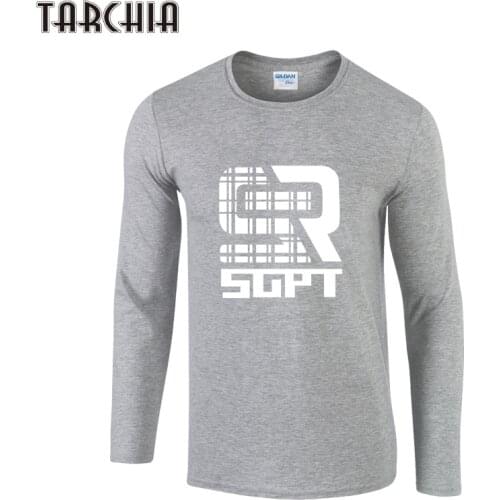 TARCHIA 2021 Fashion Men T-Shirt Slim Fit O-Neck T Shirt Men Long Sleeve Casual T-Shirt Tops Letter Print Cotton Tees Shirt