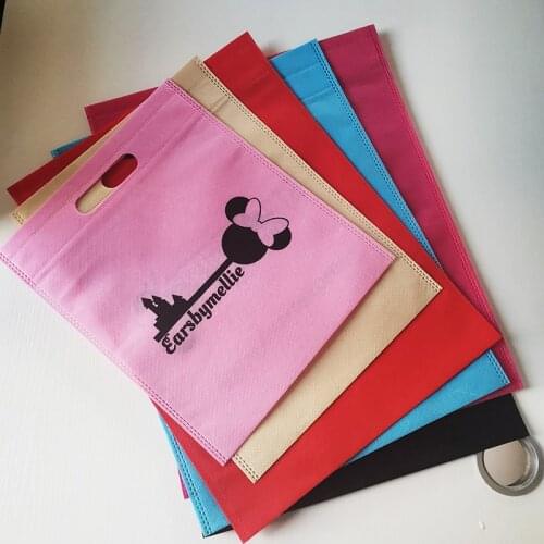 Non Woven Bags Wholesales 500pcs/lot Custom Logo shopping bag Eco-friendly cloth bags Die cut Handle Hair for Gift Packaging