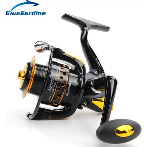 New 12+1BB 5.5:1 Metal Spinning Fishing Reel Peche Fish Wheel Spinning Reel Fishing Tackle 2000 - 7000