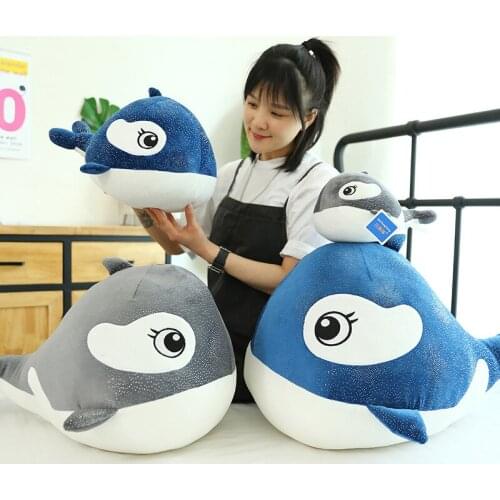 New Whale Plush Toys Big Soft Stuffed Sleeping Pillow Cute Sea Animal Fish Doll Kids Baby Birthday Gift