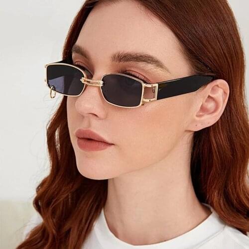 Small Rectangle Women Sunglasses Brand Designer Vintage Square Punk Sun Glasses Men Shades UV400 Clear Lens Eyewear Oculos