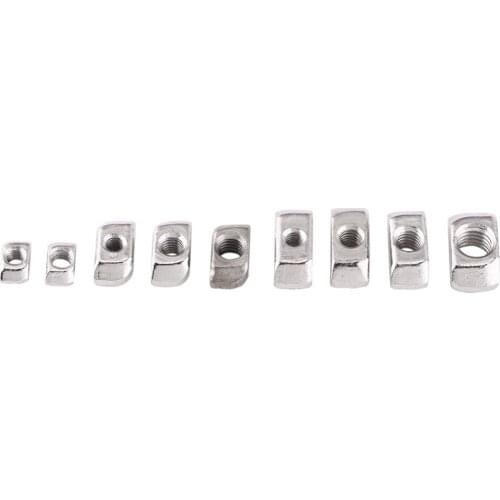 50Pcs/Lot T Slot Hammer Head Nut Zinc Plated Carbon Steel T-Nut For Aluminum Profile T-slot Hammer Head Nut Fastener Best Offer