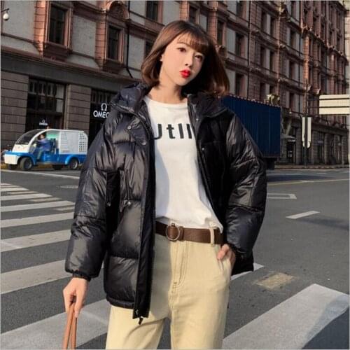 Fashion women Parka 2019 Winter Jacket Women Warm loose Glossy Jacket Short hooded Winter Coat Women Abrigo Mujer Z65