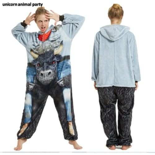 Kigurumi Pyjamas Women Man Cosplay Costume Blue Shark dalmatians unicorn Onesie Sleepwear Homewear Pajamas Party Clothing