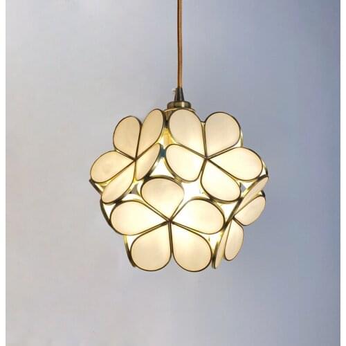 Handmade Japanese Brass Pendant Lamp Nordic Bedroom Glass Hanging Light Fixtures Restaurant Aisle Decorative Led Pendant Light