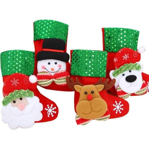 Christmas Santa Elk Snowman Bear Stocking Sock Gift Bag Hanging Party Tree Decor Xmas Decorations Christmas For Home Gift