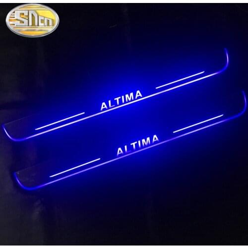 SNCN Waterproof Acrylic Moving LED Welcome Pedal Car Scuff Plate Pedal Door Sill Pathway Light For Nissan Altima 2015 - 2020