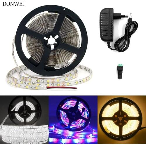 5M Super Bright Led Strip Waterproof 2835 SMD DC 12V Flexible Strip With Remote Controller Outdoor lights Holiday Deccoration