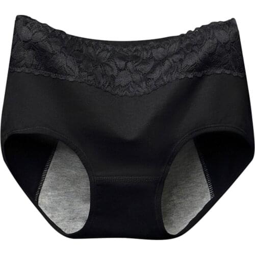 Female Period Panties Physiological Panty Postpartum Underwear Brief Black