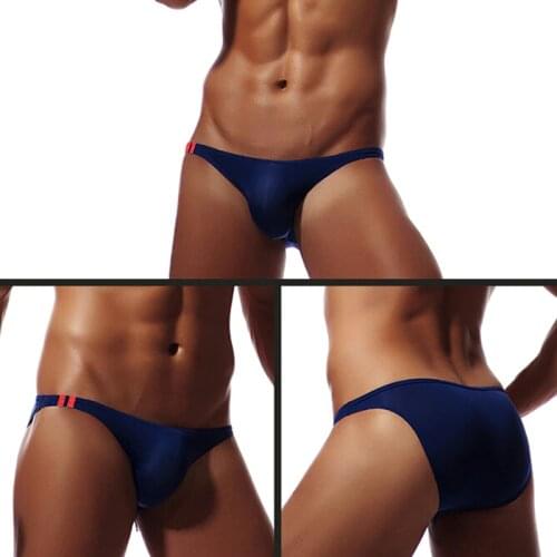 Mens Mini Smooth Soft Sheer Briefs Breathable Ultra Thin Underwear Summer Bikini Underpants Convex Underwear