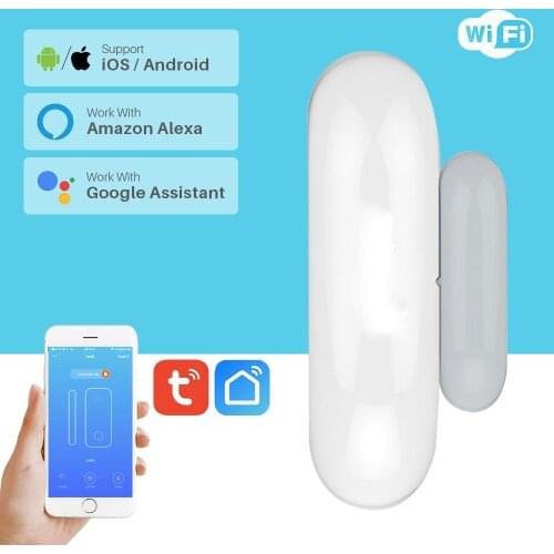 Smart Window Door Alarm WiFi Door Window Sensor Smart Home Security Tuya APP Control Compatible Amazon Alexa Google Home