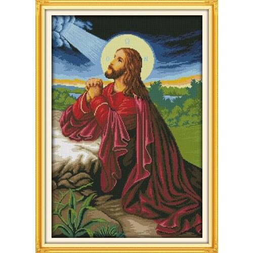 Everlasting Love Jesus Chinese Cross Stitch Kits Ecological Cotton Clear Stamped Printed 14 11CT DIY Wedding Decoration For Home
