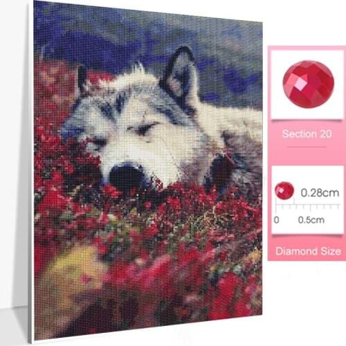 Wolf DIY Full Diamond Painting Cartoon Diamond Embroidery Animal Diamond Picture Wall Decorations Gift