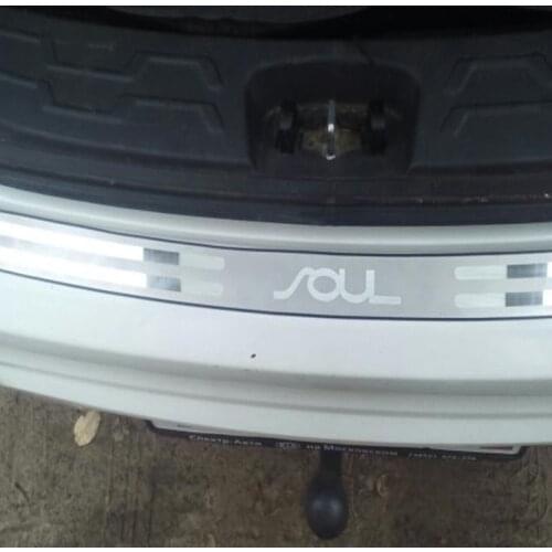 Car styling FOR 2008-2015 KIA SOUL REAR BUMPER PROTECTOR STEP PANEL COVER BOOT SILL PLATE TRUNK ACCESSORIES
