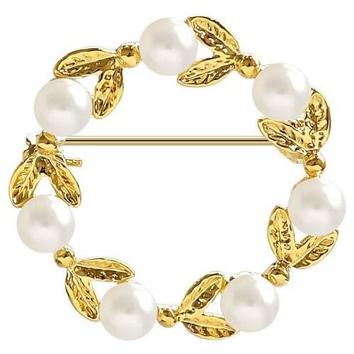 Vintage Garland Brooch For Womens Alloy Pearl Pin Jewelry Party Office Clothes Scarf Buckle Garment Accessories Brooches Gift