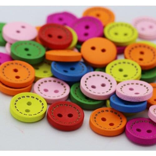 100pcs/lot 2 Holes Wood Buttons Sewing Scrapbooking Products Clothing Accessories botoes para artesanato Wood Crafts MS 007