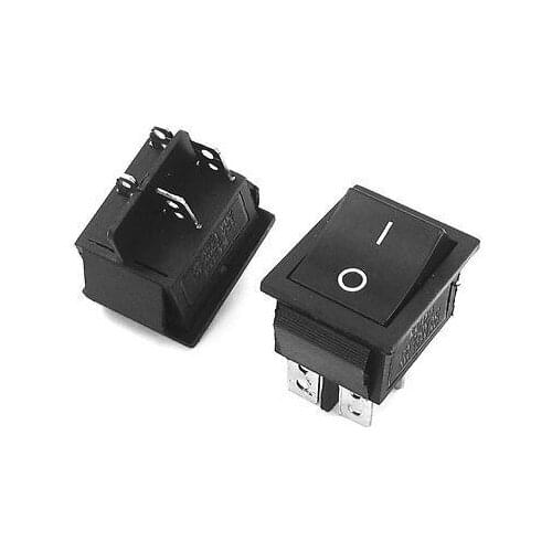Free shipping!2 Pcs Black Doulbe Pole Single Throw O/F Rocker Switch AC 250V/15A 125V/20A