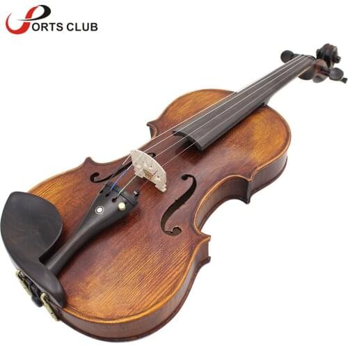 4/4 Full Size Acoustic Violin Fiddle Handcrafted Solid Wood with Carrying Case Tuner Shoulder Rest String Cleaning Cloth Rosin