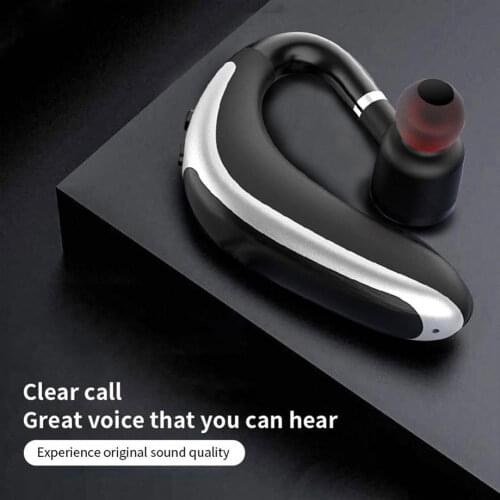 Bluetooth 5.0 Wireless Earphones Business Sports Wireless Headphones Ear Hook Hands-Free Hanging Ear Headset for Smartphones