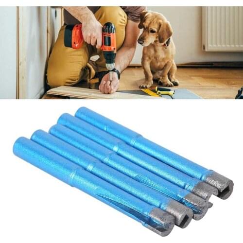 5Pcs 8mm Diamond Hole Drill Bit Hardware Parts Blue For Granite Ceramic Tiles Concrete Drill Bit Ceramic Glass Dremel Accessory