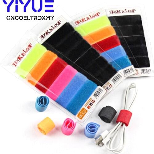 6Pcs/Set Magic tape wiring harness/tapes Cable nylon Tie cord Computer cable Earphone Winder velcroe ties