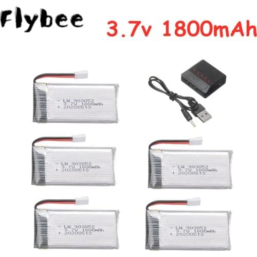 1800mAh 3.7V Lipo Battery For KY601S SYMA X5SC X5SW T04 F28 RC Drone Spare Parts 903052 3.7v Rechargeable Battery Charger Set