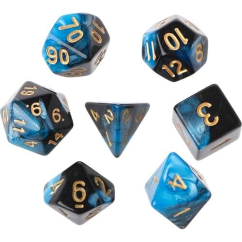 Acrylic Polyhedral Dice For TRPG Board Game D20 D12 D10 D10% D8 D6 D4 7Pcs