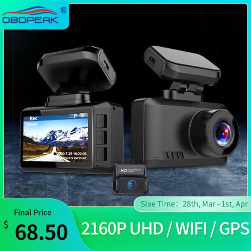OBDPEAK M63s Car DVR Dashcam GPS Tracking 2160P Ultra HD Night Vision APP & Wifi Dash Camera Recorder Gesture Photo 24H Parking