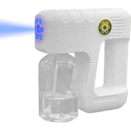 Q500 Handheld Wireless Gun Disinfection Sprayer USB Rechargeable Blue Light Nano Disinfection Steam Spray Gun Disinfection Gun