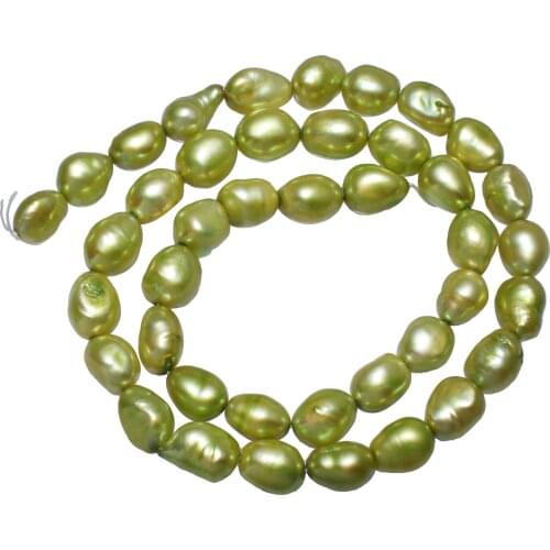 Cultured Potato Freshwater Pearl Beads Green 8-9mm Approx 0.8mm Sold Per Approx 15.5 Inch Strand