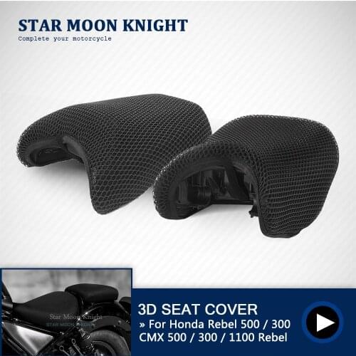 For Honda Rebel CMX 1100 500 300 2017-2021 Rear Seat Cowl Cover 3D Mesh Net Waterproof Sunproof Protector Motorcycle Accessories