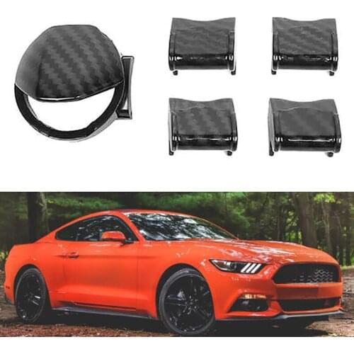 For Ford Mustang 2015+ ABS Carbon Fiber Engine Start/Stop Button & Dashboard Control Button Cover Trim