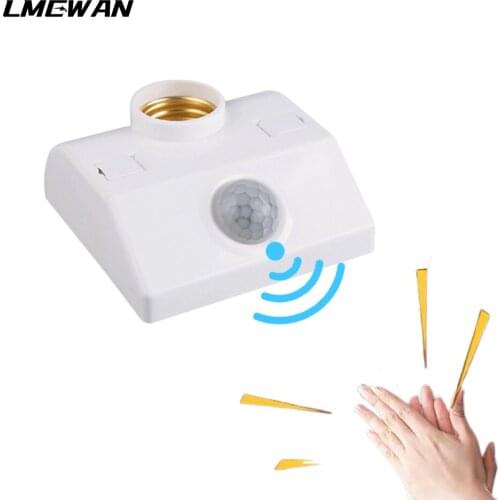 E27 LED 220V 110V PIR motion interface sensor switch household LED automatic switch human body sensor lamp holder