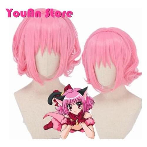 Ichigo Momomiya Cosplay Tokyo Mew Mew Cosplay Pink Wig hair Heat Resistant Synthetic Hair+Free gift wig cap