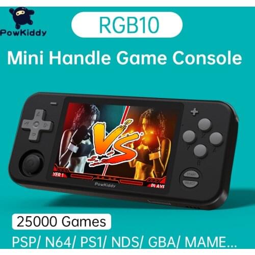 POWKIDDY Pocketgo S30 3.5 Inch IPS Screen Retro Console 64GB Pre-installed 8500 Game 3DS PS1 MAME DC Host Boy Gift