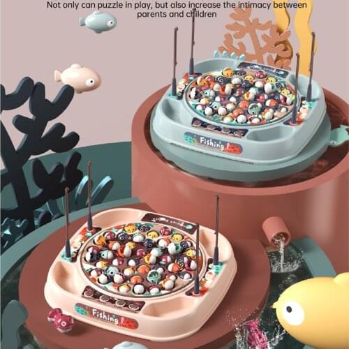 2021 kids toy play house simulation baby fishing toy childrens electric rotating music light parent-child interaction for gift