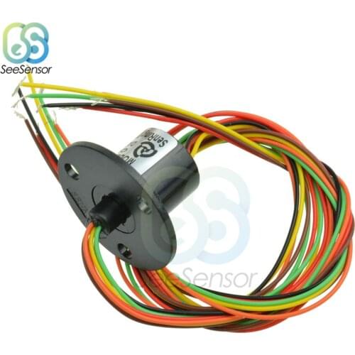 12.5mm 0-300Rpm 6 Wires 2A per circuits Capsule Slip Ring AC 240V for Monitoring System Robotics
