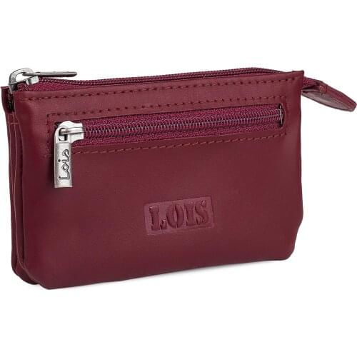 Leather purse. Fur keychain Genuine. COinS Keys Tickets Cards DNI. Gift Box Ori