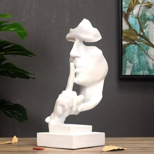 CREATIVE SILENCE GOLDEN FIGURE MODEL SCULPTURE DECORATION OFFICE DECORATION CREATIVE MODERN HOME FURNISHINGS ORNAMENTS CRAFTS