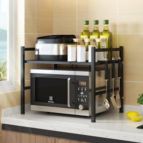 The Kitchen Retractable Microwave Oven Buys Shelves To Be Ground Multifunctional Double Layer Receives A Frame