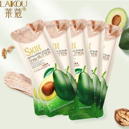 LAIKOU Portable Shea Butter Body Scrub Cream Cleansing Skin Whitening Go Cutin Dead Skin Treatment Acne Moisturizing Body Care
