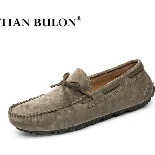 Suede Mens Loafers Luxury Brand Italian Designer Men Casual Shoes Genuine Leather Slip on Boat Shoes for Men Moccasins Zapatos