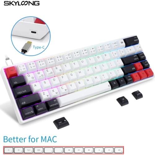 SKYLOONG AK68 Hot Swap Mechanical Keyboard Gateron RGB Yellow Silver Switch Wired PC Gamer Gaming Keyboard For MAC Laptop Tablet