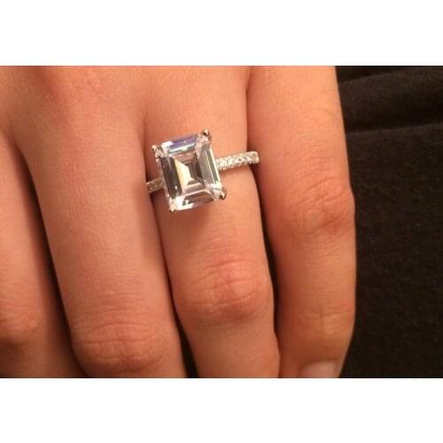 Fashion Elegant Promise Ring 925 Sterling Silver Princess cut Diamond cz Engagement Wedding Band Rings For Women Party Jewelry