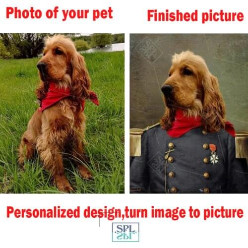 Pet Custom Poster Animals Posters Canvas Painting Personalized Pet Customization Vintage Style Dresses Pet Wall Art Pictures